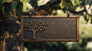 复古树形金属挂牌装饰