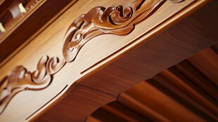 中式木雕家具精致雕花细节