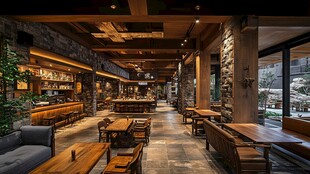 复古风木质格调温馨餐厅