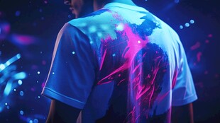 炫彩光影下的潮流背影