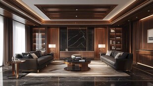 豪华大气的现代客厅空间