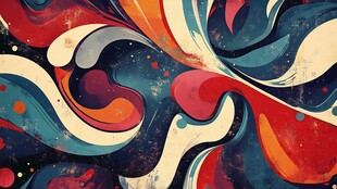 抽象多彩流体艺术图案