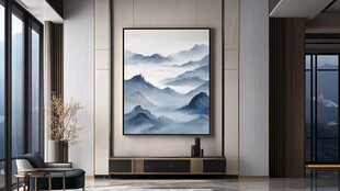 中式客厅的山水艺术挂画
