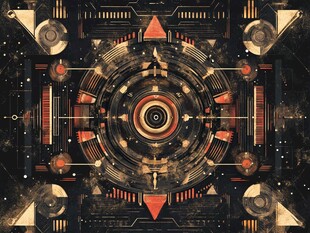 未来感科技风机械装置图案