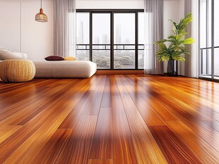 现代简约风明亮木地板客厅