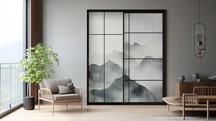 新中式山水风室内隔断空间