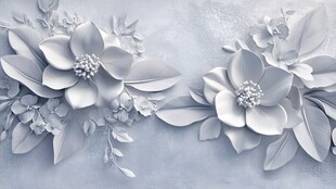 浅灰色立体花卉装饰图案