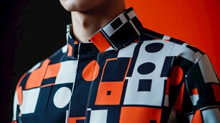 时尚几何图案男士上衣