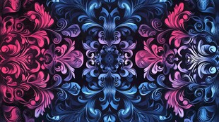 梦幻渐变花卉图案背景