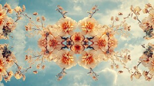 梦幻花卉对称美景