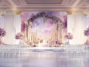 梦幻紫色浪漫婚礼场地
