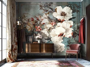 复古花卉风的精致室内空间