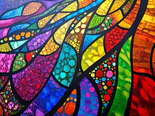 绚丽多彩的抽象玻璃艺术图案