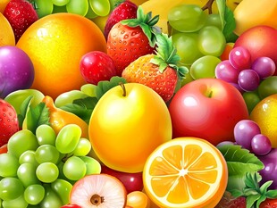 缤纷多彩的新鲜水果集合