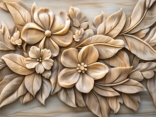 立体花卉木雕装饰艺术
