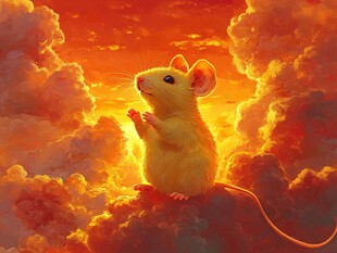 云端金鼠望天际