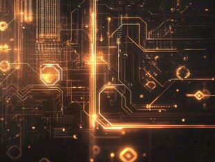 炫彩科技感电路板画面