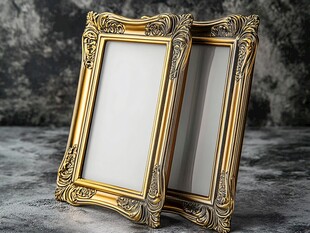 金色雕花相框优雅摆件