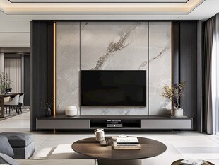 现代简约风客厅电视背景墙