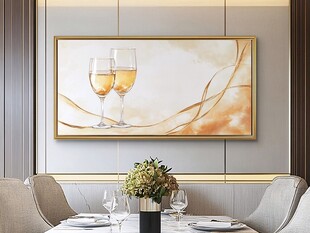 餐厅装饰画 优雅香槟酒杯图