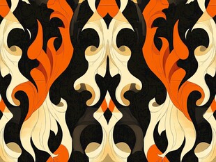 复古风格对称花纹图案