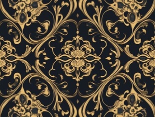 黑金古典花纹无缝图案