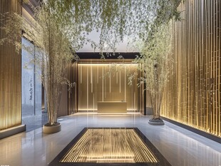 奢华中式风大堂室内景致