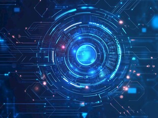 科技感十足的蓝色数字界面