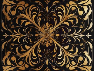 黑金华丽花纹装饰图案