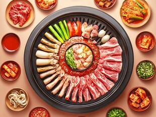 丰盛韩式烤肉食材大集合