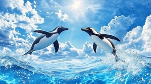 跃海企鹅的梦幻瞬间