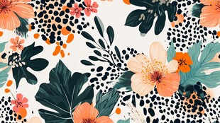 热带花卉图案背景设计