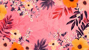 粉色花卉图案的绚丽背景