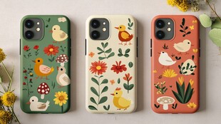 可爱花鸟风手机壳展示