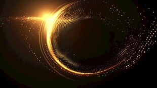 金色炫光环绕抽象动感背景