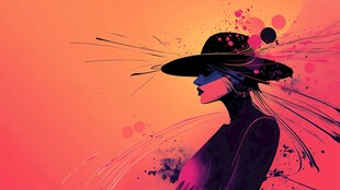 时尚女郎的绚丽剪影风采