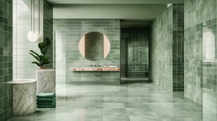 清新绿调现代风浴室空间