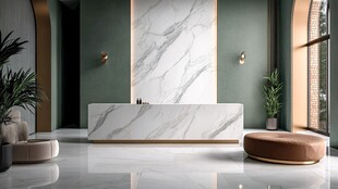 现代优雅大理石前台接待区