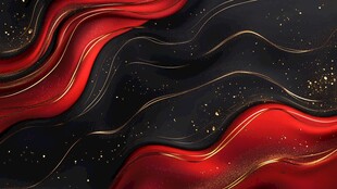 红黑金流体波纹奢华背景图