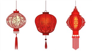 中式喜庆红灯笼展示