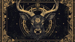 神秘鹿头图腾装饰艺术