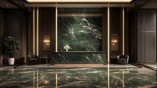 奢华绿晶大理石酒店大堂