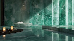 奢华绿玉石浴室优雅景致