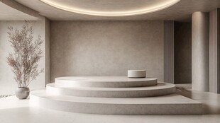 简约现代室内展示空间场景