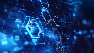 科技感六边形数字背景图