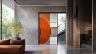 现代简约风客厅门与沙发