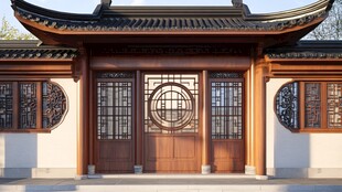 中式古典雅致庭院大门