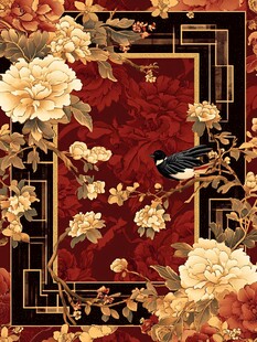 中式花鸟图案的典雅装饰画