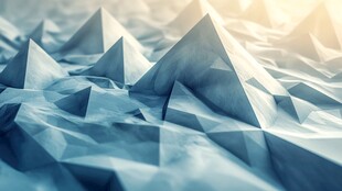 三维几何山峰抽象景观图