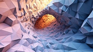 几何洞穴光影奇幻景象